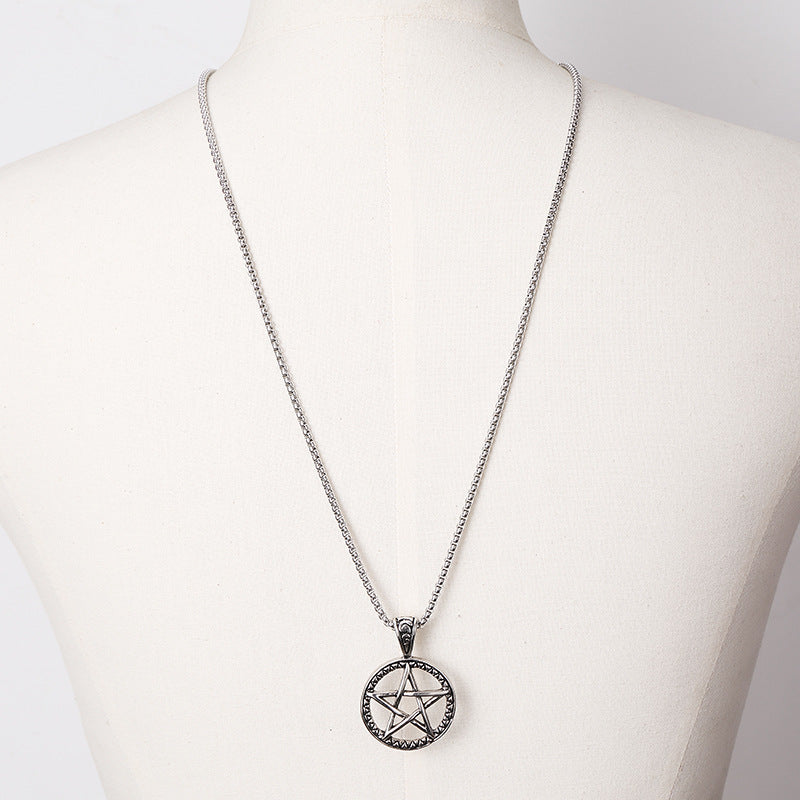 Angular Pentagram Pendant Necklace