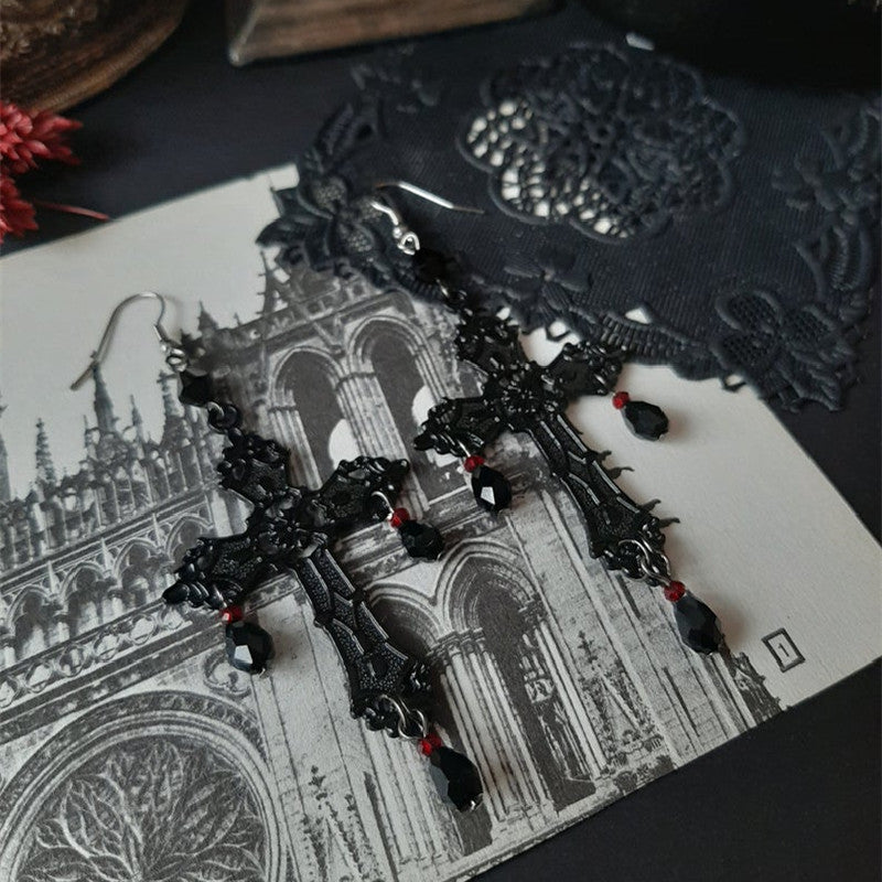 Diablo Ankh Cross Earrings