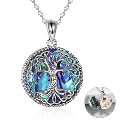 Tree of Life Sterling Silver and Abalone Shell Locket