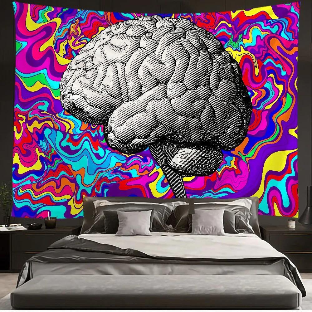 Psychedelic Brain Tapestry Wall Hanging