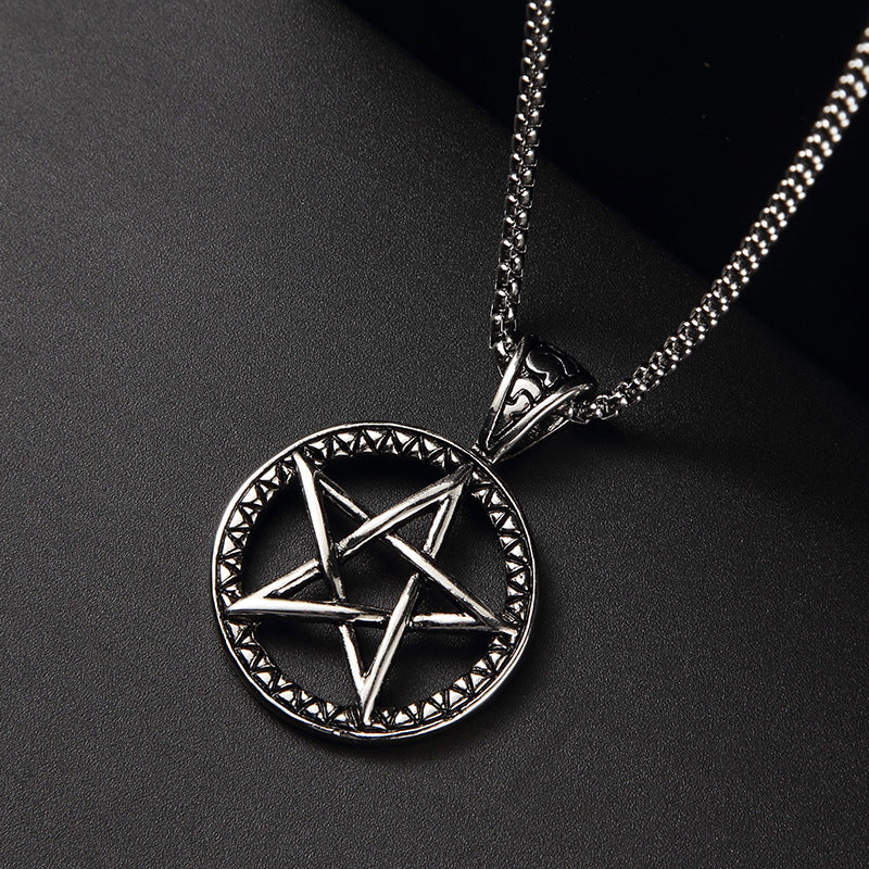 Angular Pentagram Pendant Necklace