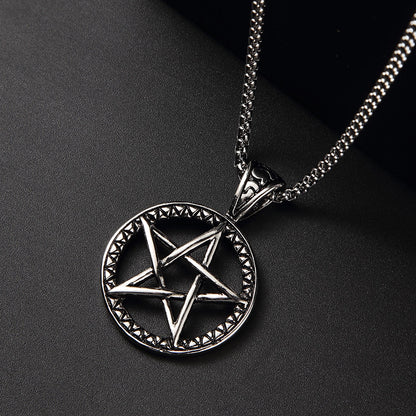 Angular Pentagram Pendant Necklace