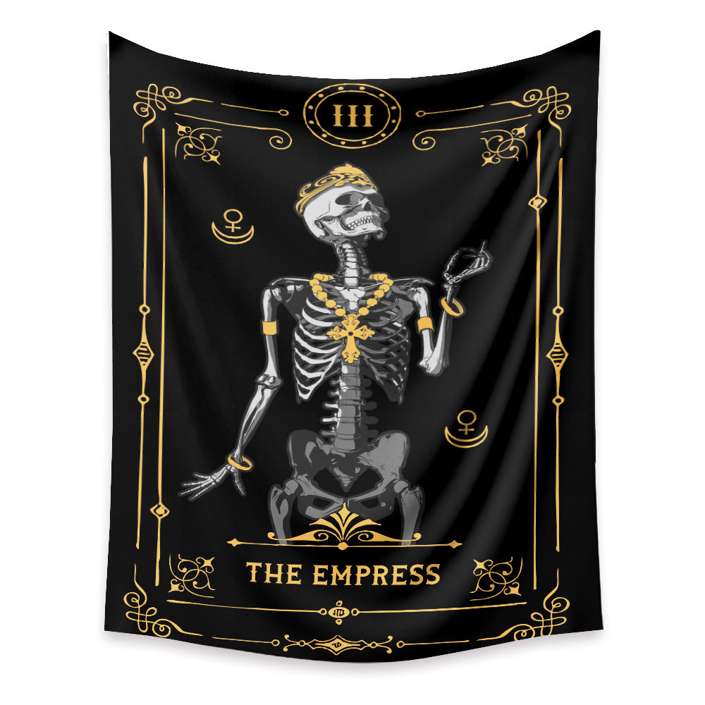 Skull Tarot Card Tapestry Wall Hanging