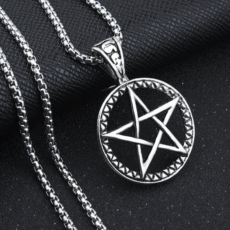 Angular Pentagram Pendant Necklace