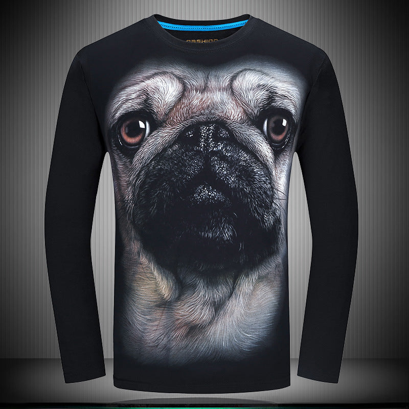 3D Pug Long Sleeve T-shirt