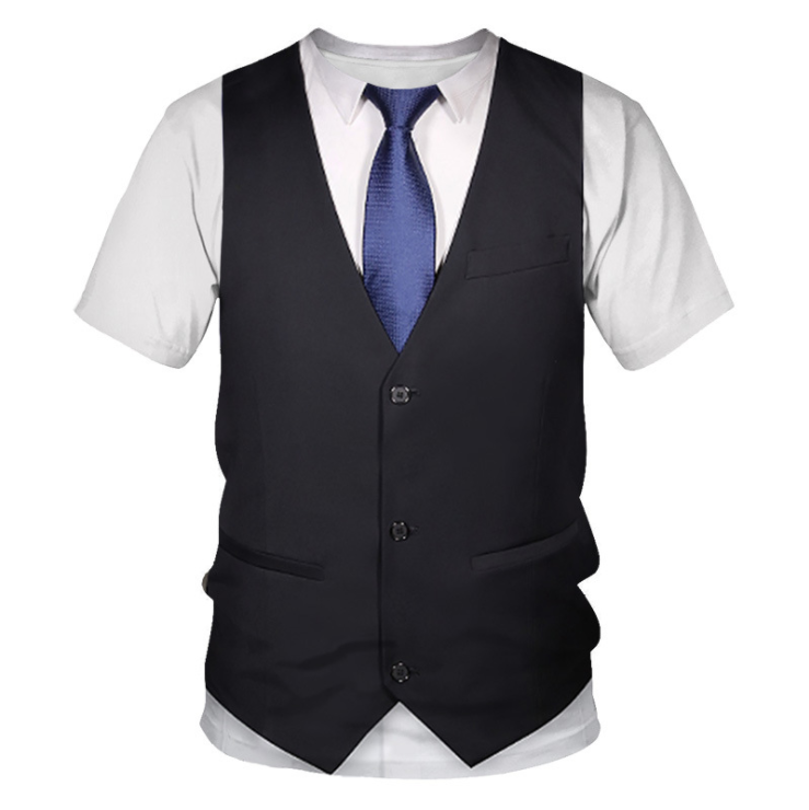 3D Vest Uniform Print T-shirt