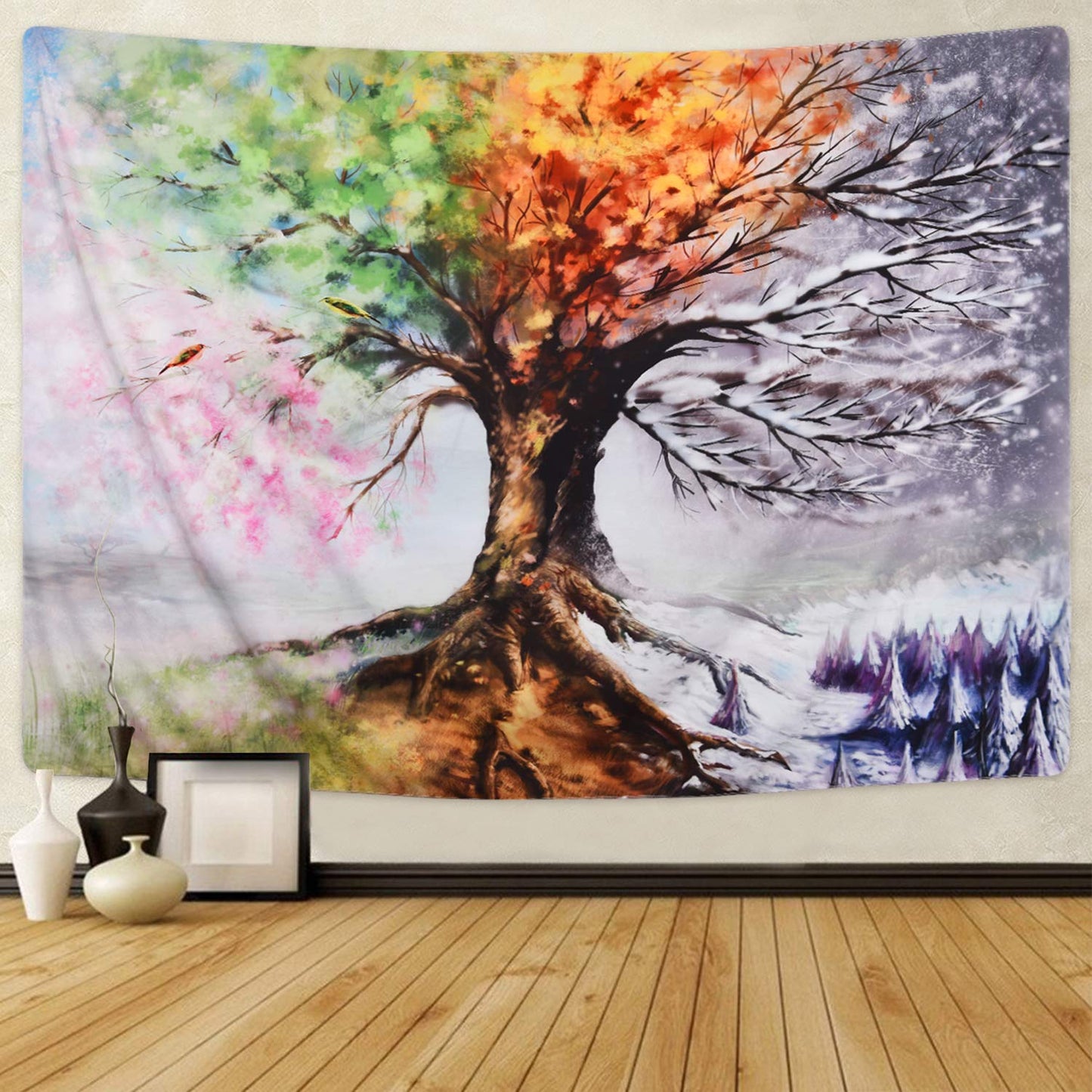 Seasons Tree Tapestry Wall Hanging