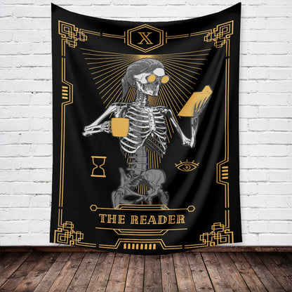 Skull Tarot Card Tapestry Wall Hanging