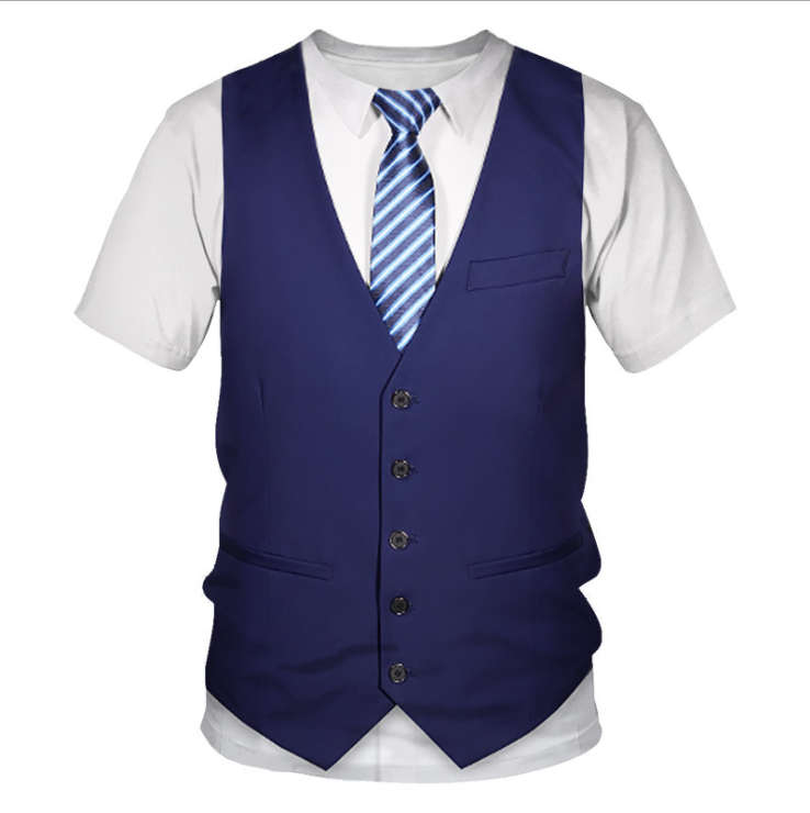 3D Vest Uniform Print T-shirt