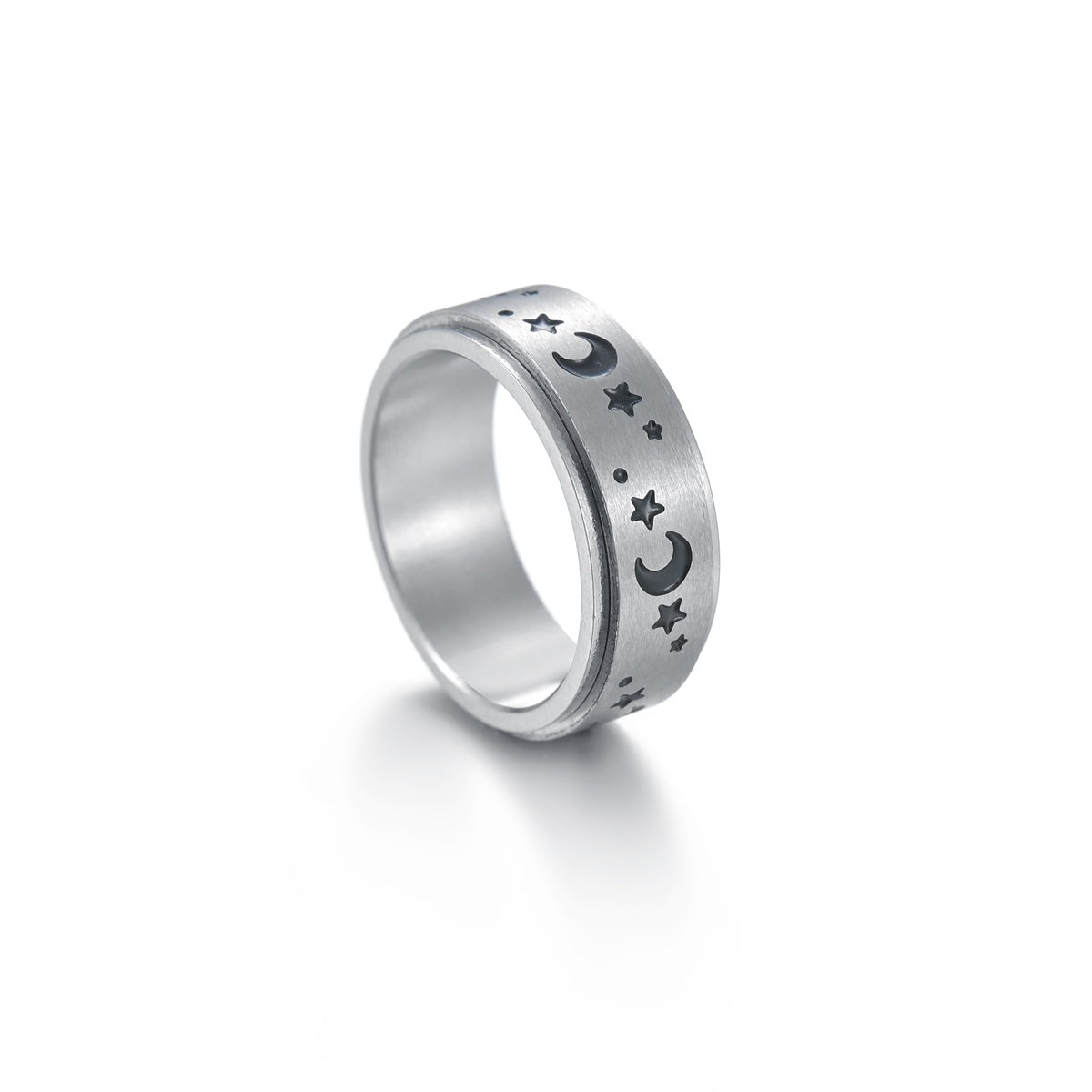 The Stars And The Moon Titanium Rotation Ring