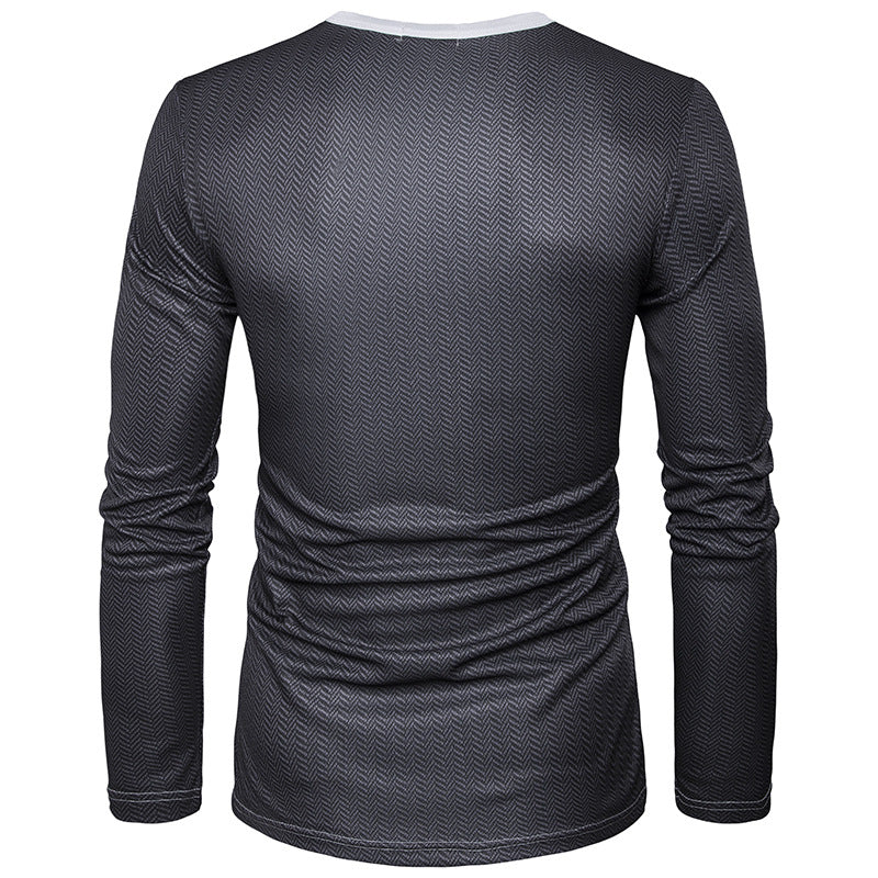 3D Suit Uniform Print Long Sleeve T-shirt