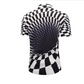3D Illusion Vortex Printed Button T-shirt
