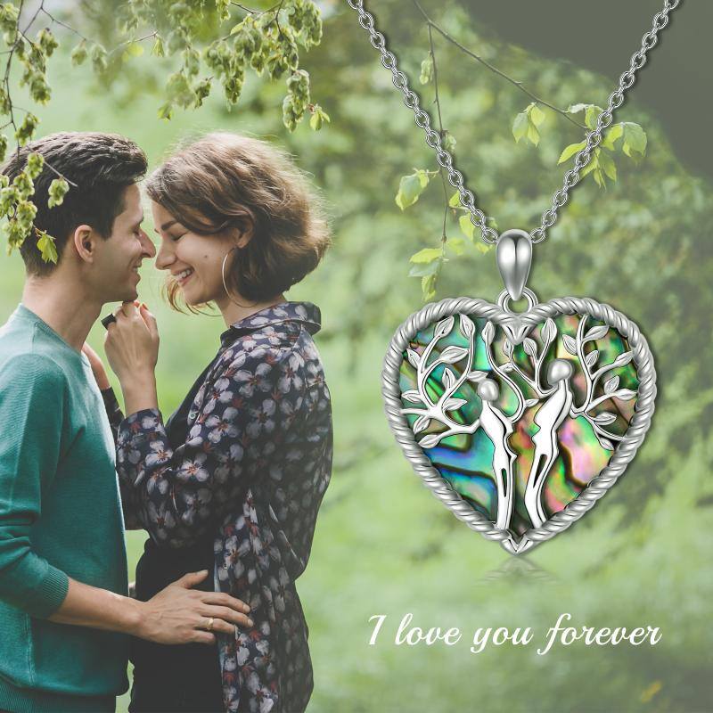 Tree of Life Sterling Silver and Abalone Shell Couples Pendant