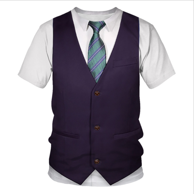 3D Vest Uniform Print T-shirt