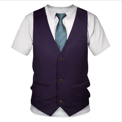 3D Vest Uniform Print T-shirt