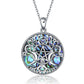 Triple Moon Goddess Sterling Silver and Abalone Shell Pentagram Pendant