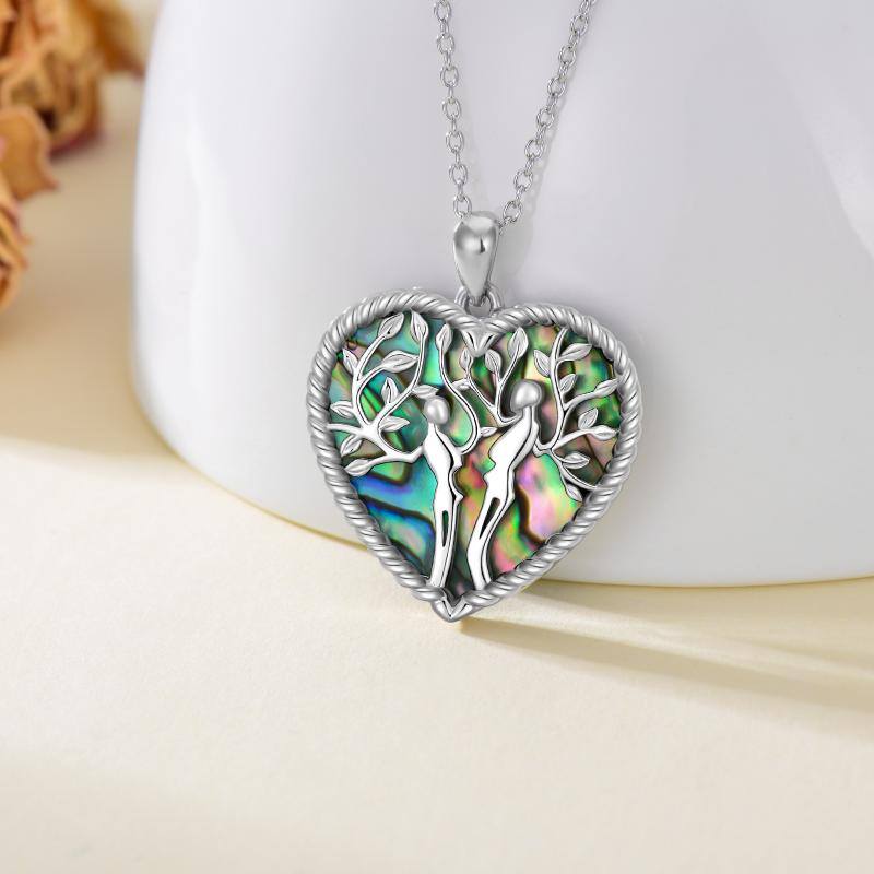 Tree of Life Sterling Silver and Abalone Shell Couples Pendant