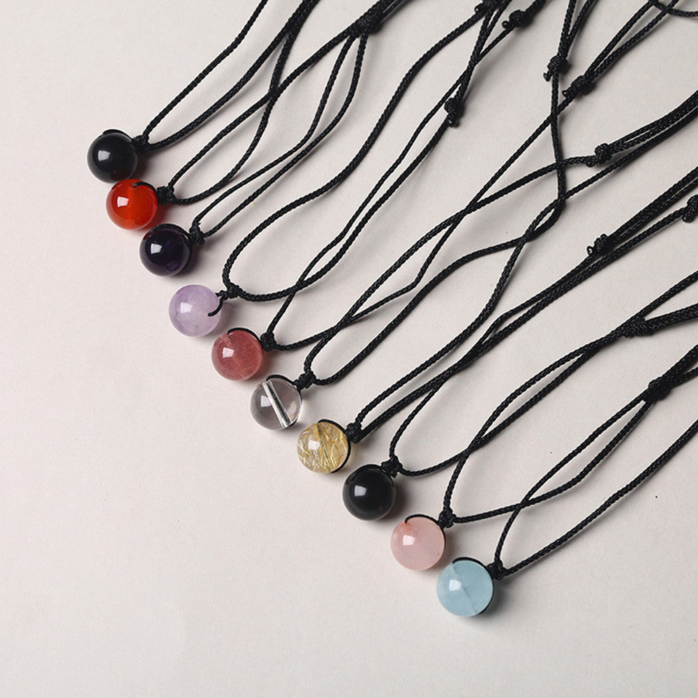 Crystal Sphere Pendant Necklace