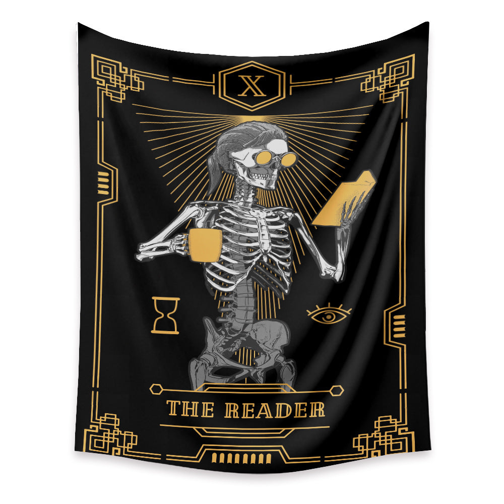 Skull Tarot Card Tapestry Wall Hanging