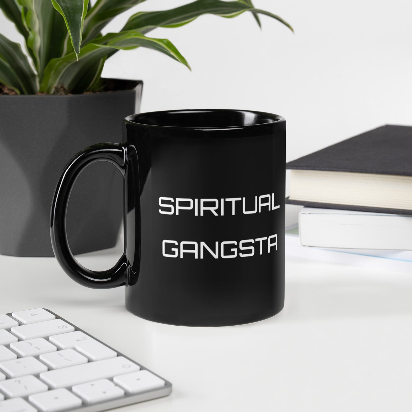 Spiritual Gangsta Black Glossy Mug