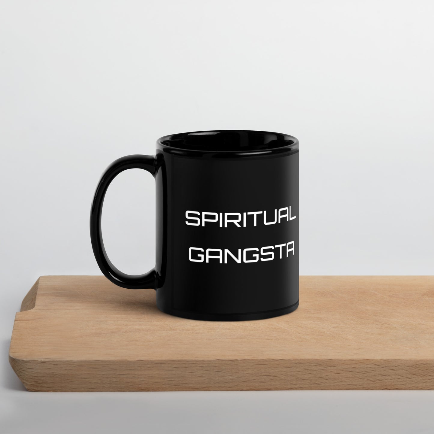 Spiritual Gangsta Black Glossy Mug