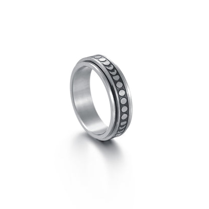 The Stars And The Moon Titanium Rotation Ring