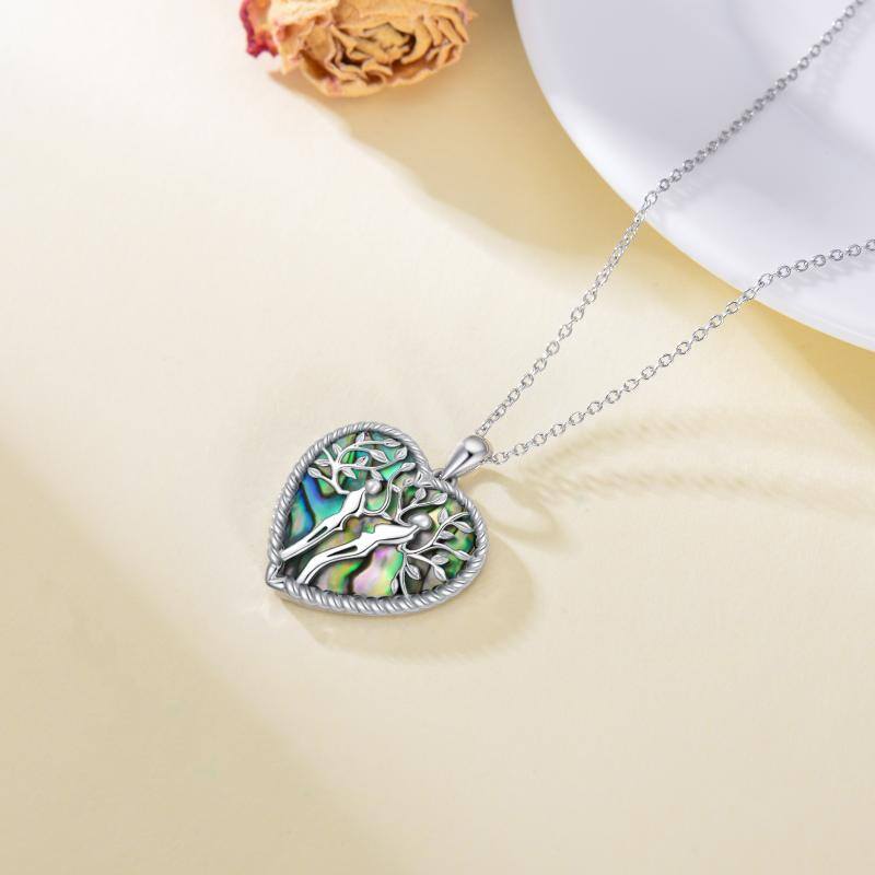 Tree of Life Sterling Silver and Abalone Shell Couples Pendant